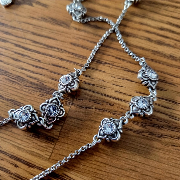 BRIGHTON "Alcazar" Vintage Long Length Crystal And Silver Necklace BOHEMIAN! - Picture 5 of 14